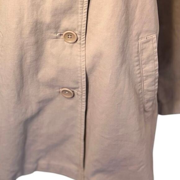 Eileen Fisher Khaki Organic Cotton Hemp Stretch Stand Cottagecore Jacket Sz XSP - Picture 7 of 10